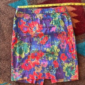 J. Crew Multicolor Floral Pencil Skirt